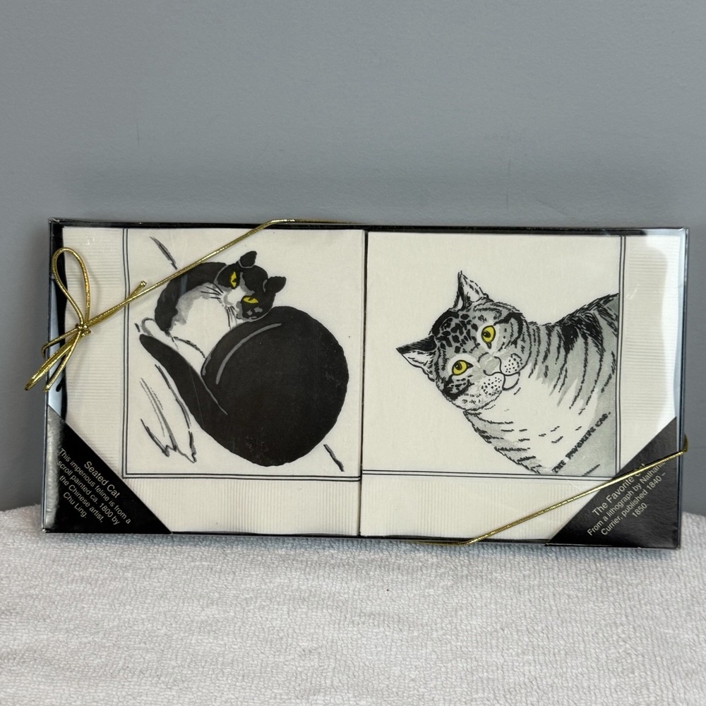 Cat Napkins Set Metropolitan Museam of Art Based on Chinese Artist Chu Ling